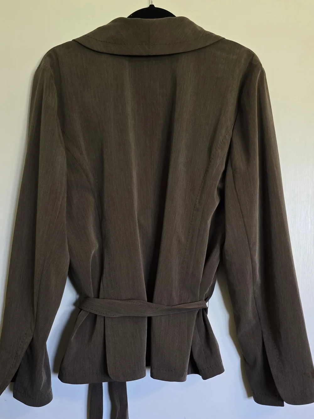 Apostrophe Women's Size 18 Brown Wrap Blazer Tie Waist Long Sleeve